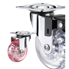 Small Transparent PU Wheel Sofa Castors Office Chair Casters